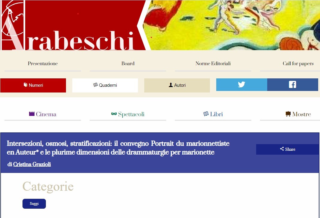 Article by Cristina Grazioli published in Arabeschi No. 22, July – December 2023 - Image