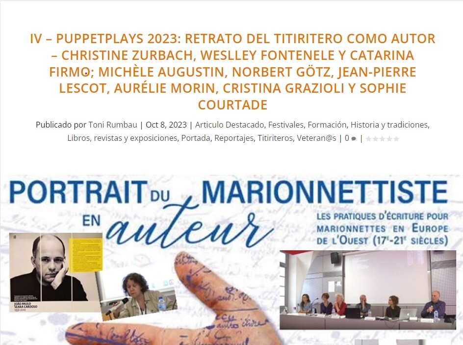 Part IV PuppetPlays 2023: Christine Zurbach, Weslley Fontenele and Catarina Firmo; Michèle Augustin, Norbert Götz, Jean-Pierre Lescot, Aurélie Morin, Cristina Grazioli and Sophie Courtade