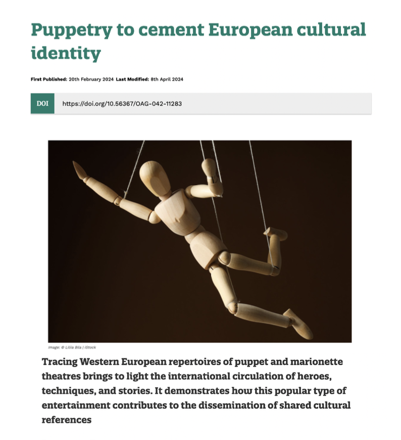 "Puppetry to cement European cultural identity", Open Access Government, february 2024 - Image