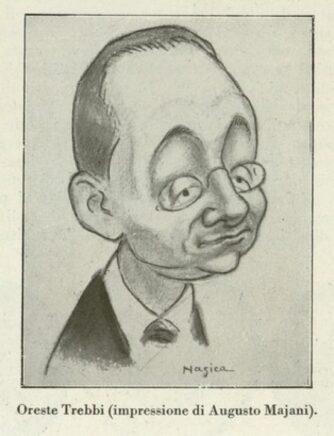 Portrait en caricature d'Oreste Trebbi