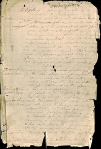 Page manuscrite très abîmée