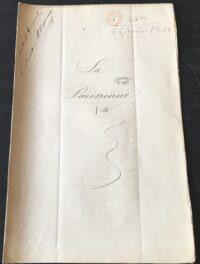 Page manuscrite avec le titre de la pièce et le visa de la censure
