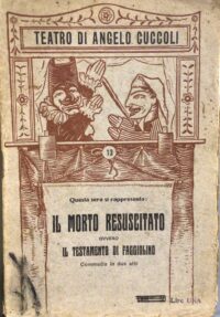 Couverture du livre avec une vignette montrant deux marionnettes à gaine, Faggiolino et le Docteur