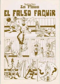 Affiche sous forme de bande dessinée montrant différents moments du spectacle avec différents artistes de cirque