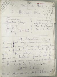 La première page du texte manuscrit
