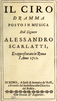 Texte imprimé en italien (page de titre)