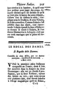 La première page du texte Le Régal des dames