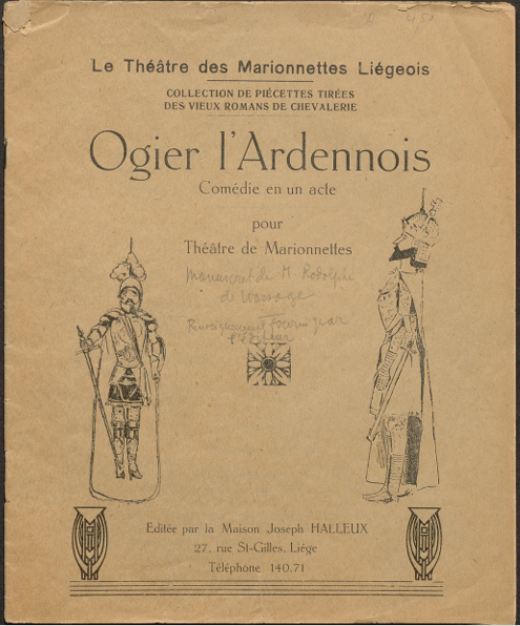 Couverture d'une brochure avec deux chevaliers dessinés