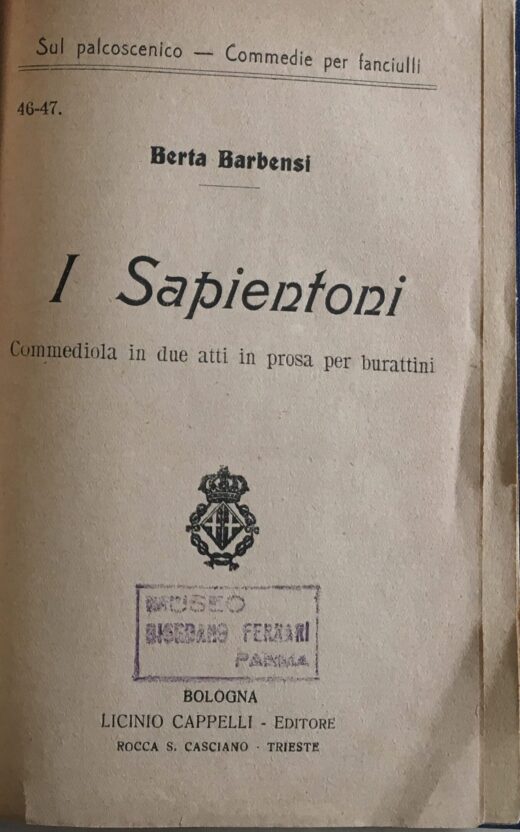 Couverture imprimée du fascicule