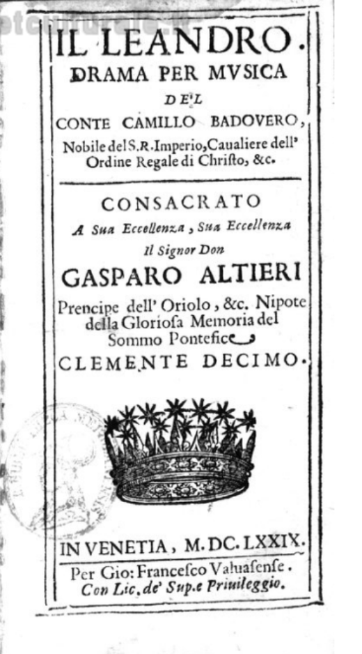 Text printed in Italian (title page)