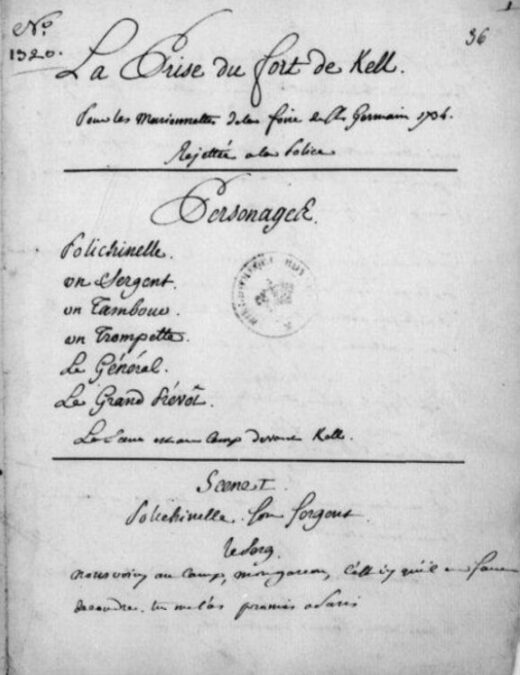 Première page du manuscrit en belles lettres manuscrites rondes avec des boucles.